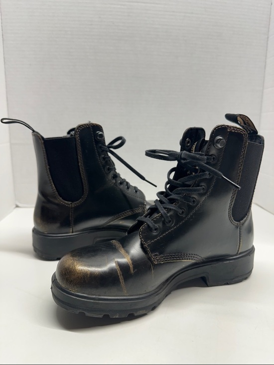 Blundstone Shoes - Blundstone Lace Up Gore Boots 2218 Black Gold Metallic Brush Women's US Size 6.5